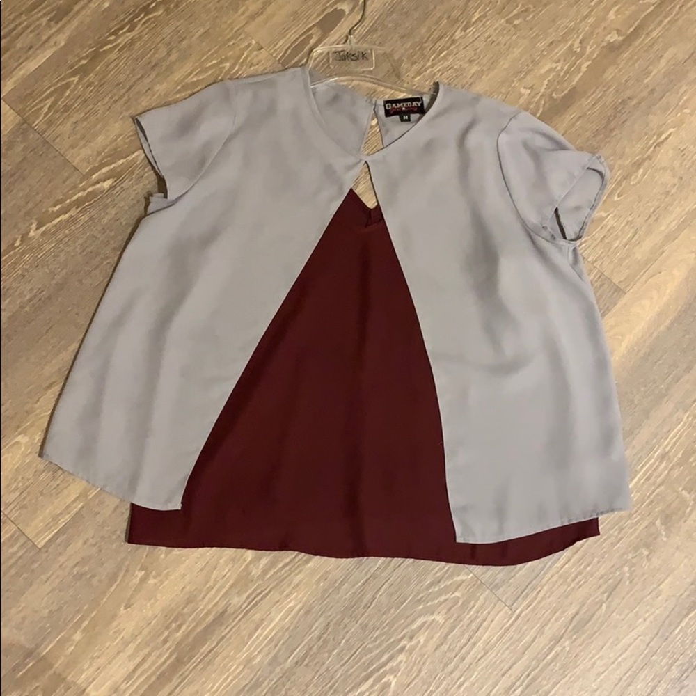 Two piece short sleeve shirt
